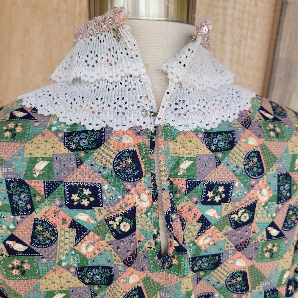 Vintage Handmade Patchwork Cottagecore Prairie Dr… - image 7